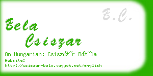 bela csiszar business card